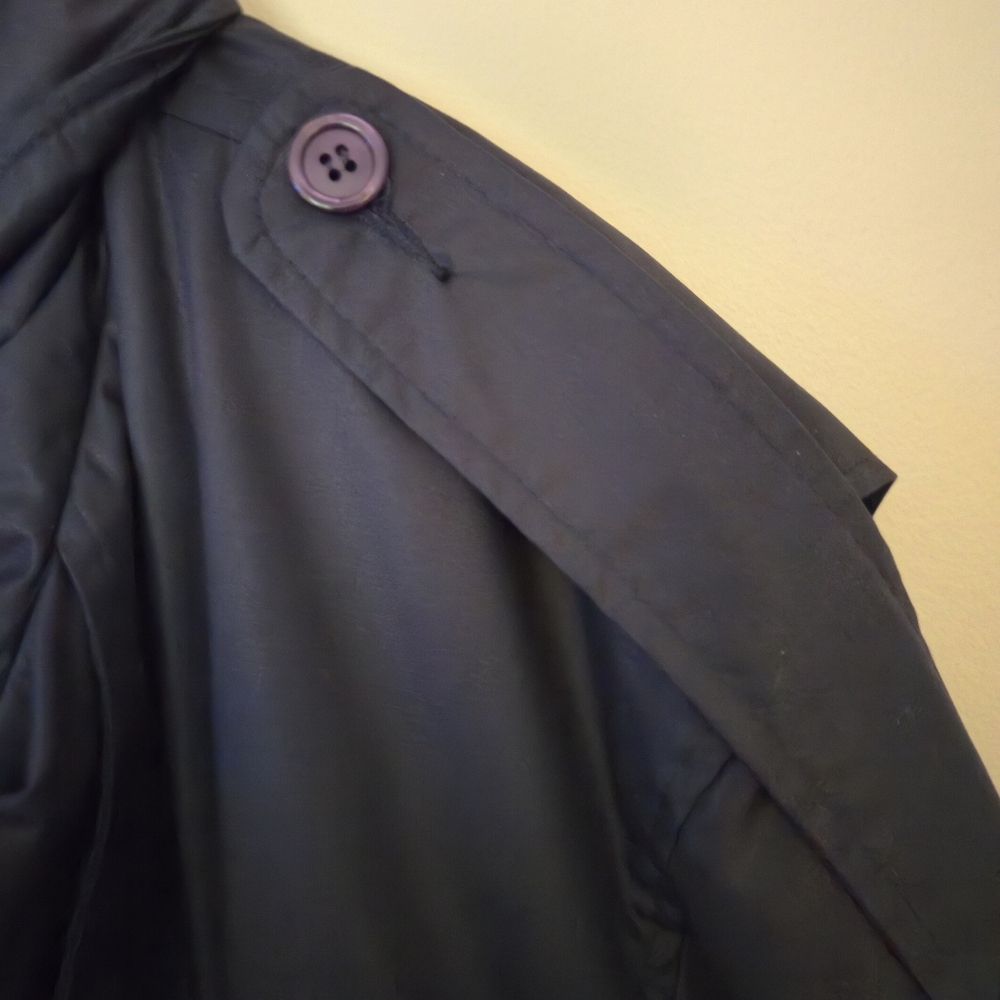 Rainbeater Vintage Navy Blue Raincoat Size 46 Mens L XL Trench Coat Dust Cover - Picture 7 of 16